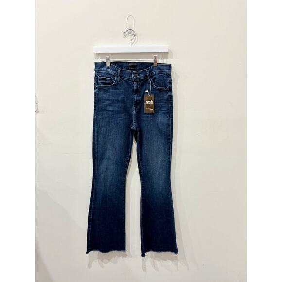 Mother Mid Rise Denim The Weekend Fray Flare Jeans Chip On My Shoulder Womens 29 - Picture 2 of 6
